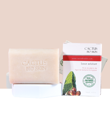 Exfoliating Soap with organic prickly pear seed oil